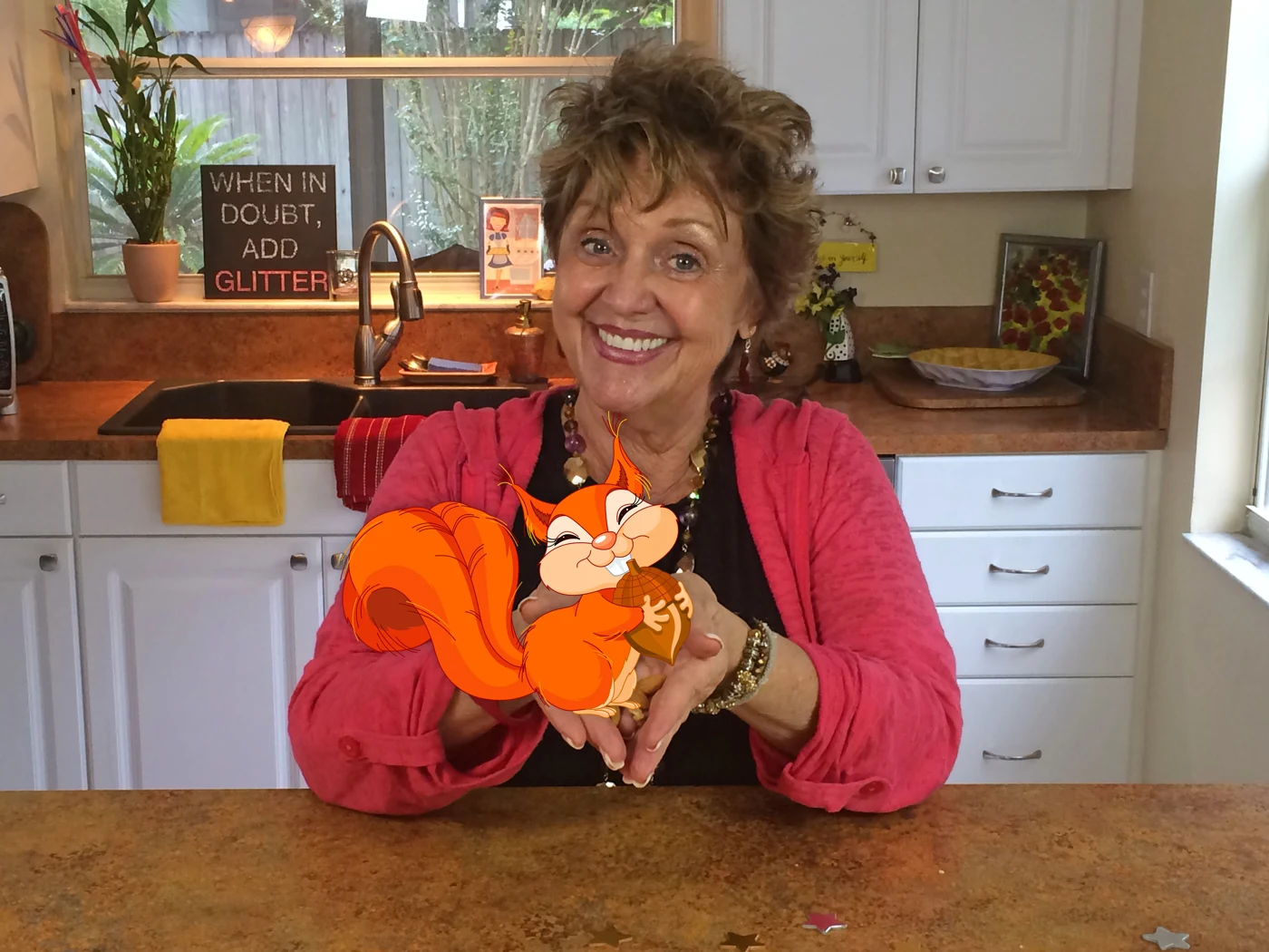 Nancy with Nutsy the squirrel